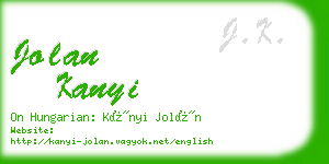 jolan kanyi business card